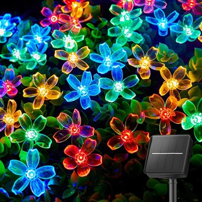 LED Flower Solar String Lights For Garden Yard Fence