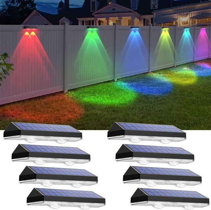 Solar Fence Lights Outdoor For Backyard